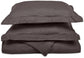 Microfiber Wrinkle-Resistant 2-line Embroidered Duvet Cover Pillow Sham Set FredCo