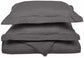 Microfiber Wrinkle-Resistant 2-line Embroidered Duvet Cover Pillow Sham Set FredCo