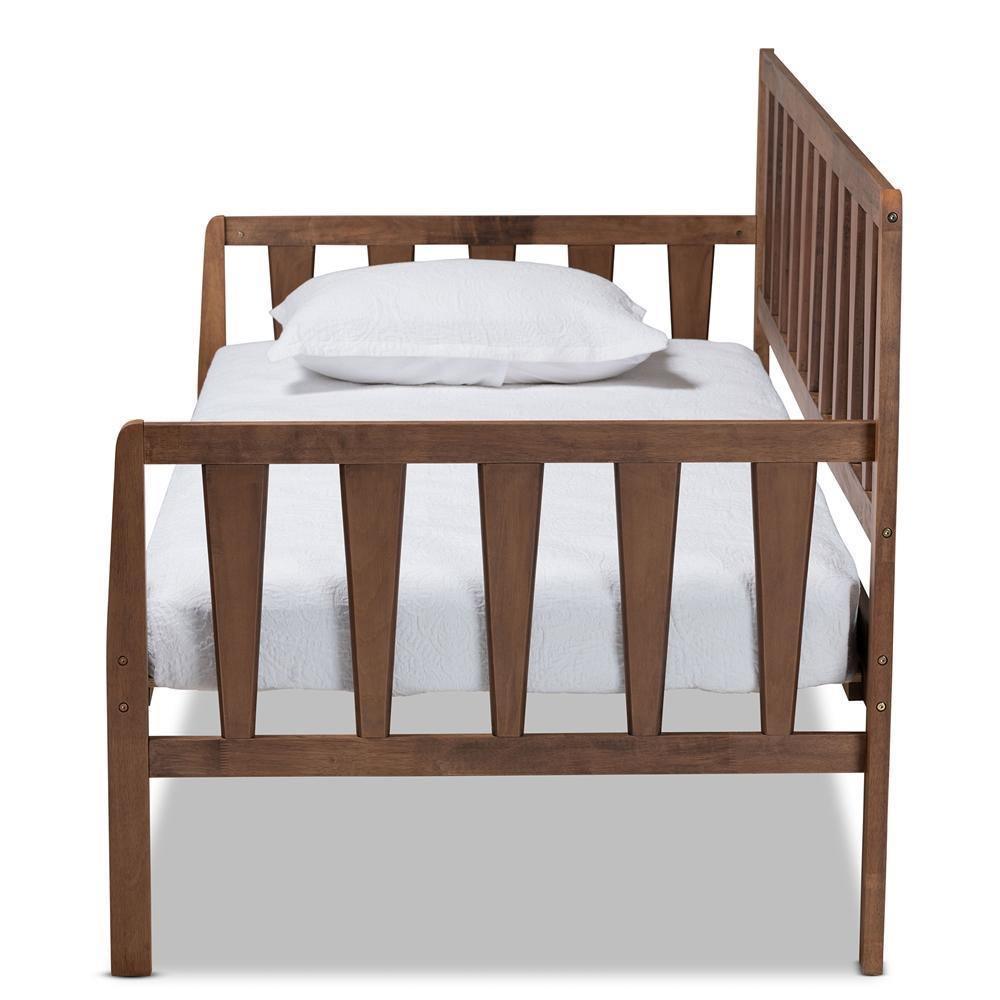 Midori Modern and Contemporary Transitional Walnut Brown Finished Wood Twin Size Daybed FredCo