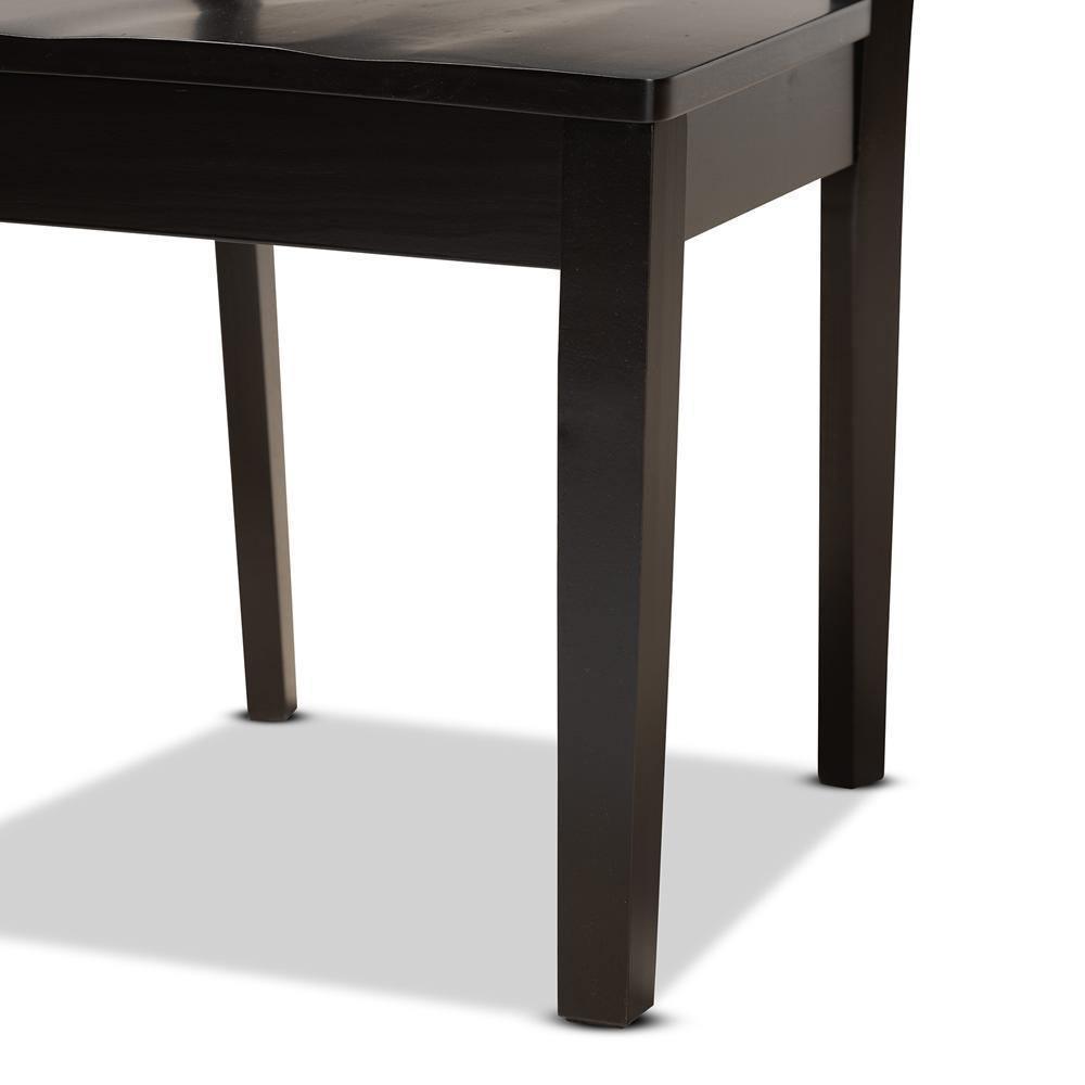 Miela Modern and Contemporary Dark Brown Finished Wood 5-Piece Dining Set FredCo
