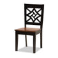 Miela Modern and Contemporary Two-Tone Dark Brown and Walnut Brown Finished Wood 7-Piece Dining Set FredCo