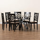Miela Modern and Contemporary Two-Tone Dark Brown and Walnut Brown Finished Wood 7-Piece Dining Set FredCo
