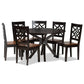 Miela Modern and Contemporary Two-Tone Dark Brown and Walnut Brown Finished Wood 7-Piece Dining Set FredCo