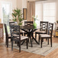 Mila Modern and Contemporary Sand Fabric Upholstered Dark Brown Finished Wood 7-Piece Dining Set FredCo