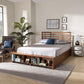 Milana Modern Transitional Ash Walnut Brown Finished Wood 4-Drawer Full Size Platform Storage Bed FredCo