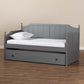 Millie Cottage Farmhouse Grey Finished Wood Twin Size Daybed with Trundle FredCo