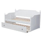 Millie Cottage Farmhouse White Finished Wood Twin Size Daybed with Trundle FredCo
