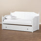 Millie Cottage Farmhouse White Finished Wood Twin Size Daybed with Trundle FredCo