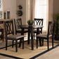 Millie Modern and Contemporary Sand Fabric Upholstered and Dark Brown Finished Wood 5-Piece Dining Set FredCo