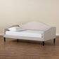 Milligan Modern and Contemporary Beige Fabric Upholstered and Dark Brown Finished Wood Full Size Daybed FredCo