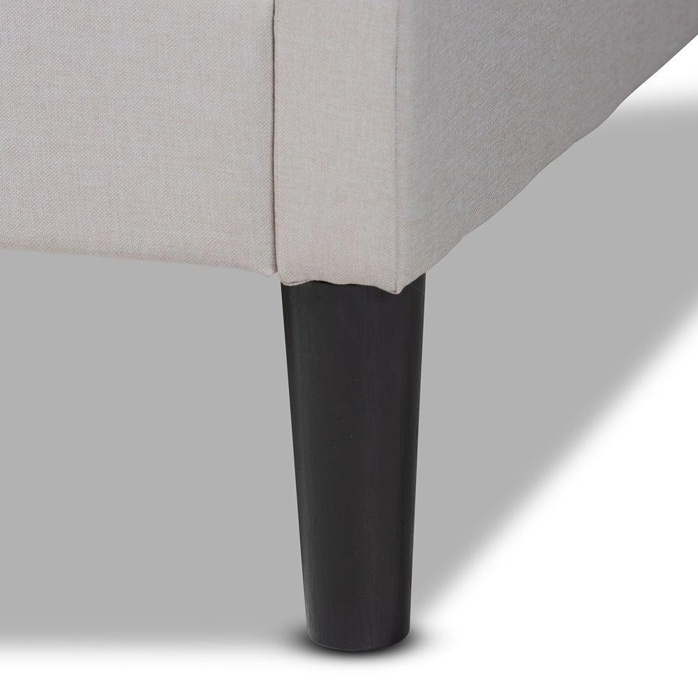 Milligan Modern and Contemporary Beige Fabric Upholstered and Dark Brown Finished Wood Full Size Daybed FredCo