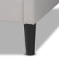 Milligan Modern and Contemporary Beige Fabric Upholstered and Dark Brown Finished Wood Full Size Daybed FredCo