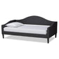 Milligan Modern and Contemporary Charcoal Fabric Upholstered and Dark Brown Finished Wood Twin Size Daybed FredCo