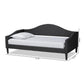 Milligan Modern and Contemporary Charcoal Fabric Upholstered and Dark Brown Finished Wood Twin Size Daybed FredCo