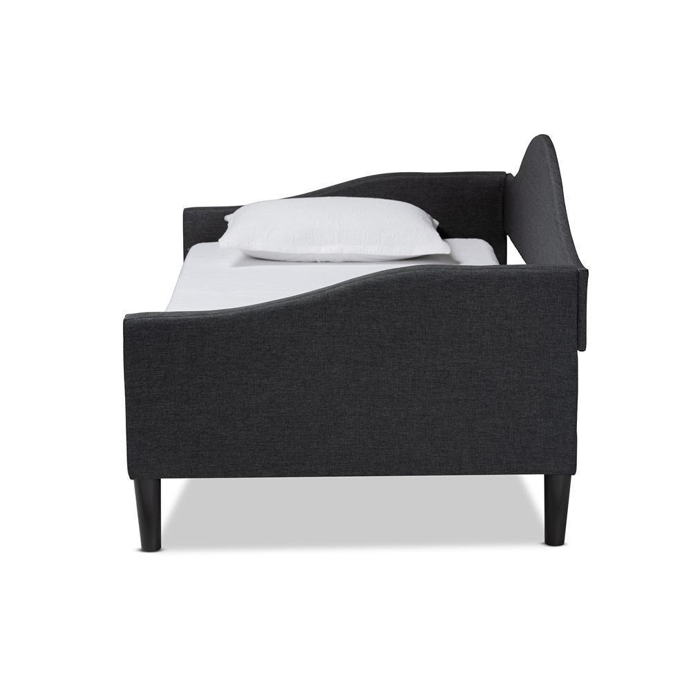 Milligan Modern and Contemporary Charcoal Fabric Upholstered and Dark Brown Finished Wood Twin Size Daybed FredCo