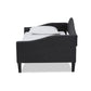Milligan Modern and Contemporary Charcoal Fabric Upholstered and Dark Brown Finished Wood Twin Size Daybed FredCo