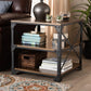 Milo Vintage Industrial Antique Bronze Metal and Distressed Wood End Table FredCo