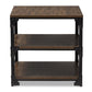 Milo Vintage Industrial Antique Bronze Metal and Distressed Wood End Table FredCo