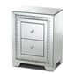Mina Modern and Contemporary Hollywood Regency Glamour Style Mirrored Two Drawer Nightstand Bedside Table FredCo