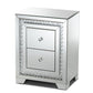 Mina Modern and Contemporary Hollywood Regency Glamour Style Mirrored Two Drawer Nightstand Bedside Table FredCo