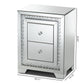Mina Modern and Contemporary Hollywood Regency Glamour Style Mirrored Two Drawer Nightstand Bedside Table FredCo