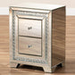 Mina Modern and Contemporary Hollywood Regency Glamour Style Mirrored Two Drawer Nightstand Bedside Table FredCo