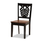 Mina Modern and Contemporary Transitional Two-Tone Dark Brown and Walnut Brown Finished Wood 5-Piece Dining Set FredCo