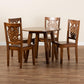 Mina Modern and Contemporary Transitional Walnut Brown Finished Wood 5-Piece Dining Set FredCo