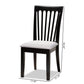 Minette Modern and Contemporary Gray Fabric Upholstered and Espresso Brown Finished Wood 2-Piece Dining Chair Set FredCo