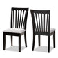 Minette Modern and Contemporary Gray Fabric Upholstered and Espresso Brown Finished Wood 2-Piece Dining Chair Set FredCo