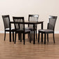 Minette Modern and Contemporary Gray Fabric Upholstered Espresso Brown Finished Wood 5-Piece Dining Set FredCo