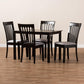 Minette Modern and Contemporary Gray Fabric Upholstered Espresso Brown Finished Wood 5-Piece Dining Set FredCo
