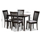Minette Modern and Contemporary Gray Fabric Upholstered Espresso Brown Finished Wood 5-Piece Dining Set FredCo