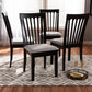 Minette Modern and Contemporary Gray Fabric Upholstered Espresso Brown Finished Wood Dining Chair Set of 4 FredCo