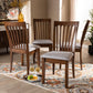 Minette Modern and Contemporary Grey Fabric Upholstered Walnut Brown Finished Wood Dining Chair FredCo