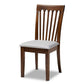 Minette Modern and Contemporary Grey Fabric Upholstered Walnut Brown Finished Wood Dining Chair FredCo