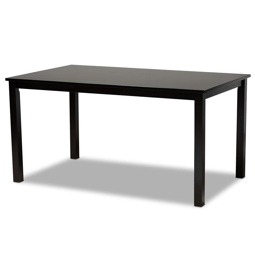 Minette Modern and contemporary Sand Fabric Upholstered and Dark Brown Finished Wood 6-Piece Dining Set FredCo
