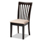 Minette Modern and contemporary Sand Fabric Upholstered and Dark Brown Finished Wood 6-Piece Dining Set FredCo