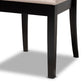 Minette Modern and Contemporary Sand Fabric Upholstered Espresso Brown Finished 2-Piece Wood Dining Chair Set FredCo