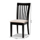 Minette Modern and Contemporary Sand Fabric Upholstered Espresso Brown Finished 2-Piece Wood Dining Chair Set FredCo