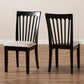 Minette Modern and Contemporary Sand Fabric Upholstered Espresso Brown Finished 2-Piece Wood Dining Chair Set FredCo