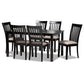 Minette Modern and Contemporary Sand Fabric Upholstered Espresso Brown Finished Wood 7-Piece Dining Set FredCo