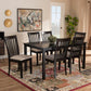 Minette Modern and Contemporary Sand Fabric Upholstered Espresso Brown Finished Wood 7-Piece Dining Set FredCo