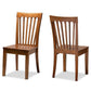 Minette Modern and Contemporary Transitional Walnut Brown Finished Wood 2-Piece Dining Chair Set FredCo