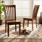 Minette Modern and Contemporary Transitional Walnut Brown Finished Wood 2-Piece Dining Chair Set FredCo