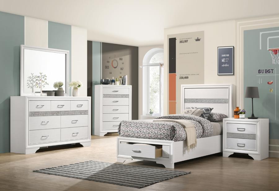 Miranda 5-piece Twin Storage Bedroom Set White Coaster FredCo