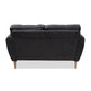 Miranda Mid-Century Modern Dark Grey Fabric Upholstered Loveseat FredCo