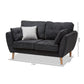 Miranda Mid-Century Modern Dark Grey Fabric Upholstered Loveseat FredCo