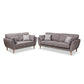 Miranda Mid-Century Modern Light Grey Fabric Upholstered 2-Piece Living Room Set FredCo