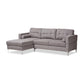 Mireille Modern and Contemporary Light Grey Fabric Upholstered Sectional Sofa FredCo